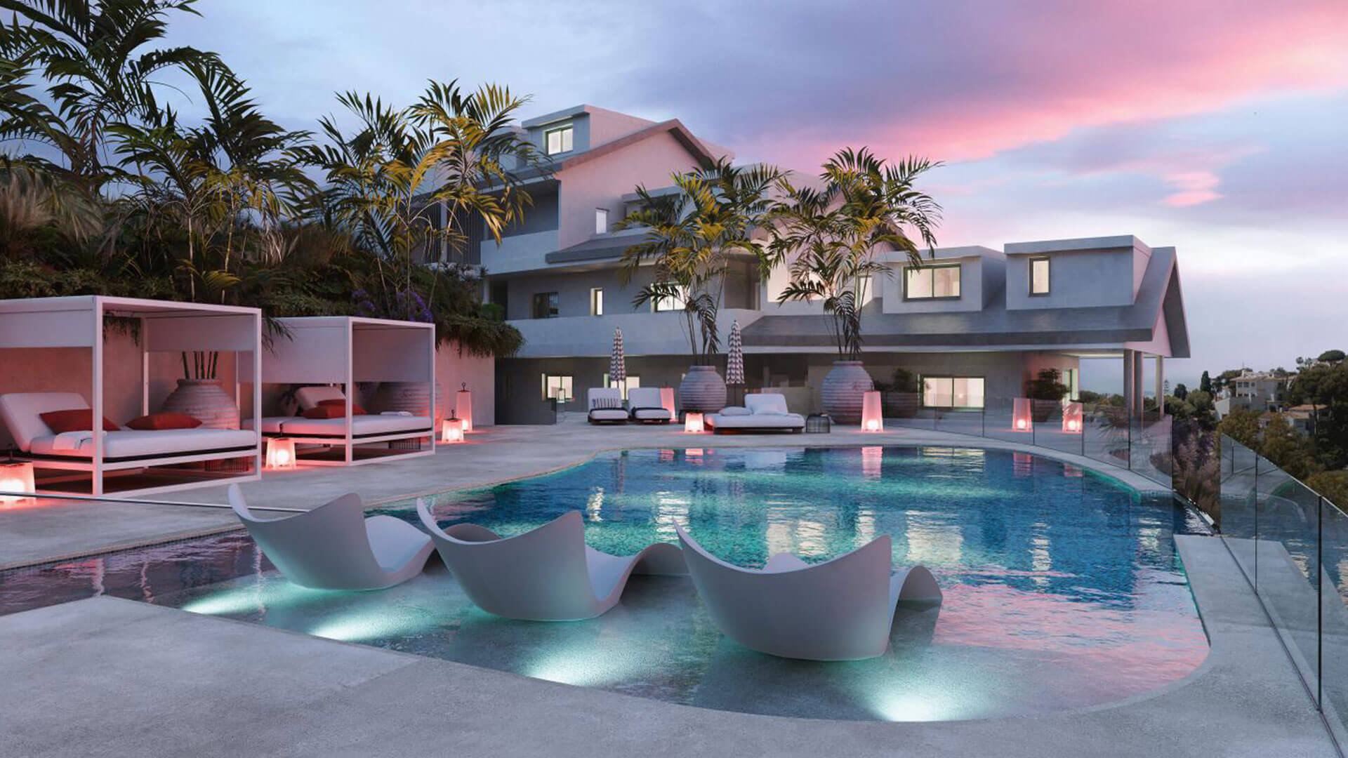 Современный бассейн в новостройка в Торрекебрада