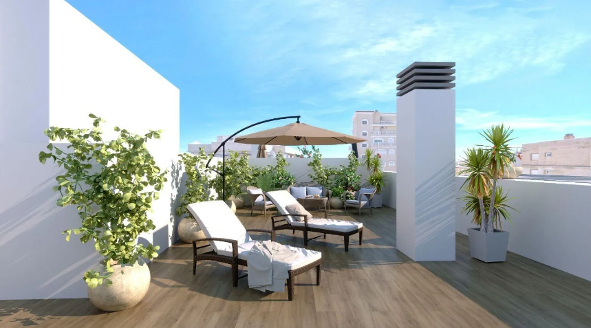 Солярий на крыше дома